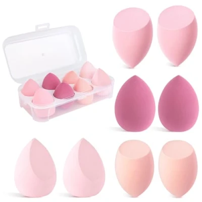Immagine di Spugnette Trucco, 8 Pezzi Spugna Beauty Blender, Spugnetta Trucco Make Up, Fondotinta, Blender Fondotinta per la Maggior Parte dei Cosmetici