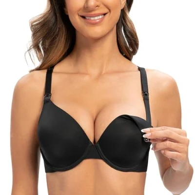 Immagine di MELENECA Donna Reggiseno Imbottito con Ferretto Contenitivo Criss Cross da Allattamento Schwarz 4E