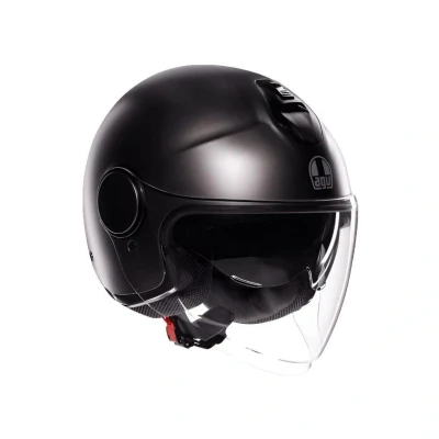 Immagine di AGV ETERES E2206, Casco da Moto Jet Unisex, Open Face con Anello Antifurto, Visiera Antigraffio e Anti UV, Tecnologia Assorbimento Istantaneo del Sudore, Matt Asfalto Grey, XL
