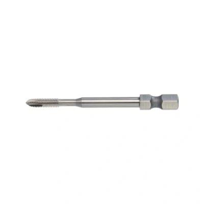 Immagine di Völkel HexDrive Maschio per filettatura a macchina (attacco esagonale) 1/4&quot;, HSS E, M3 M12, DIN371/376, forma B &amp; C, metrica, foro passante in acciaio inox, filettata