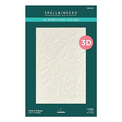 Immagine di Spellbinders 3D Embossing Folder By Yana Smakula Holly &amp; Foliage, De Light Ful