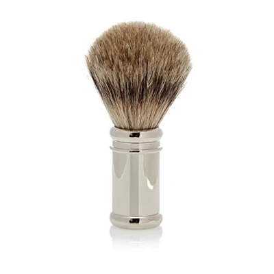 Immagine di Golddachs Pennello da barba, 100% setole di tasso, metallo, argento