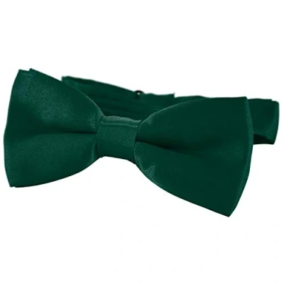 Immagine di DonDon Papillon bambino e Ragazzo Ragazzi annodato regolabile 9 x 4,5 cm effetto seta lucido verde scuro