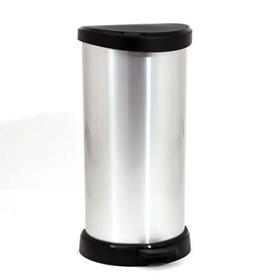 Immagine di Curver Deco Bin D Shape A Pedale, 40 L, Metallo, 30.9 x 34.9 69.7 cm