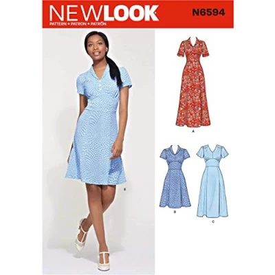 Immagine di NewLook New Look N6594 Cartamodello per abito da donna, in tre lunghezze, carta, bianco, vari colori