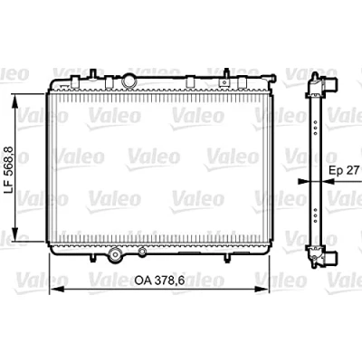 Immagine di VALEO 735597 Radiatore motore Alluminio 538 377 26 con regolatore refrigerante Alette di raffreddamento saldate PEUGEOT: 206 Hatchback, 307 Hatchback