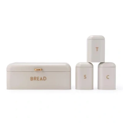 Immagine di Salter BW13731OEU7 Pebble Set da banco, 4 pezzi, contenitore per pane, tè, zucchero, contenitori caffè, riporre oggetti, acciaio verniciato a polvere resistente, facile