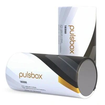 Immagine di pulsbox Batteria agli ioni di litio 18350, 3,7 V, Flat Top/Button Top, 1600 mAh, 8 A (2 batterie) (polo positivo piatto)