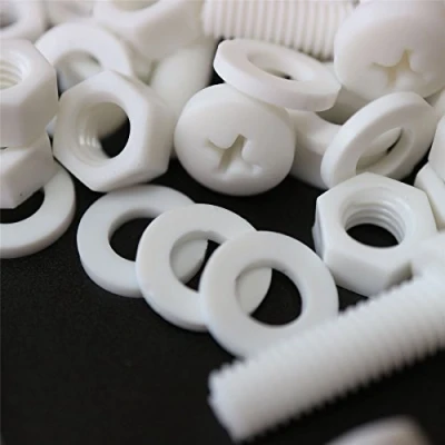 Immagine di 20 x Viti a Testa Arrotondata Bianchi Polipropilene (PP) Dadi e bulloni di plastica, M6 20mm, Rondelle