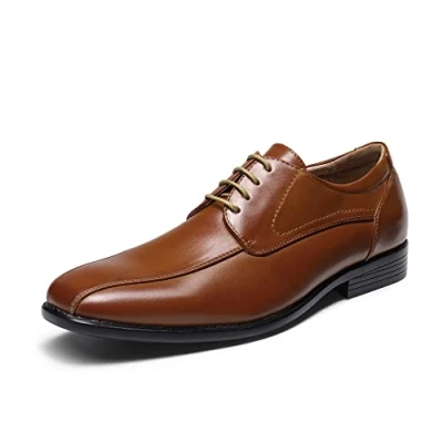 Immagine di Bruno Marc Scarpe Oxford Uomo in Pelle Stringate Derby Basse Vintage Elegante Marrone E DP03 Taglia 41 (EUR)