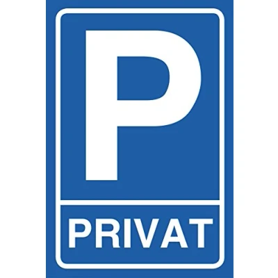 Immagine di Cartello parcheggio privat Parken in alluminio con 4 fori (4 mm) 20 x 30 cm &quot;Privat Parkplatz&quot; Segnale di avvertimento 3 mm Stabile piastra composito
