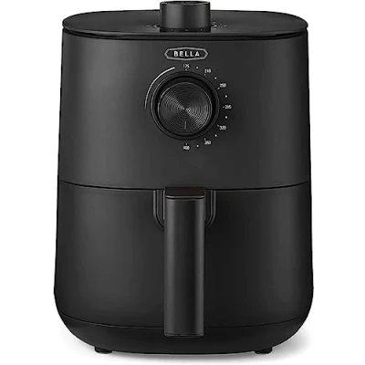 Immagine di BELLA Friggitrice ad Aria Manuale da 3 L, Multifunzione 5 in 1 con Vassoio e Cestello Antiaderenti Rimovibili Lavabili Lavastoviglie, 1400 Watt, Nero Opaco