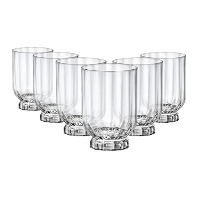 Immagine di Rocco Bormioli Florian Set 6 Bicchieri in Vetro, Piede Trasparente, Dof, 37.5cl, 8 cm