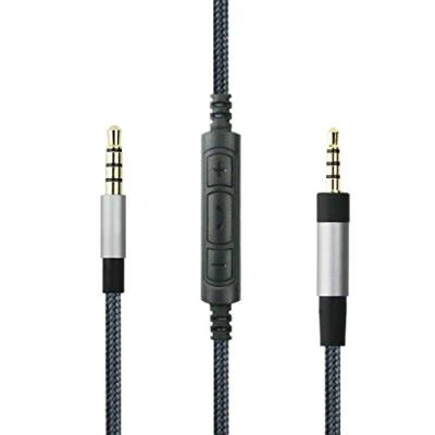 Immagine di cavo audio di ricambio con microfono in linea e controllo volume, compatibile cuffie Sennheiser PXC550, PXC480, Samsung Galaxy/Huawei/Android