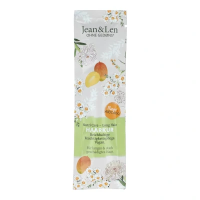 Immagine di Jean &amp; Len Nutri Care Balsamo per capelli lunghi Mango e Avocado, riduce la rottura dei capelli, cura intensamente i gravemente danneggiati, senza siliconi parabeni, vegan, 20 ml