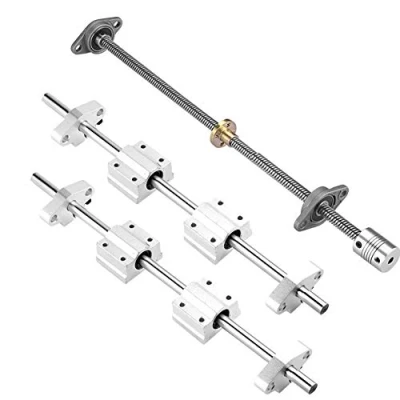 Immagine di S SIENOC Mandrino conduttore T8 da 400 mm, dado in rame + cuscinetto orizzontale giunto guida lineare Φ8 mm supporto H cuscinetti a sfera (tipo 8, 1 set, mm)
