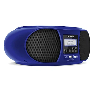 Immagine di TechniSat DIGITRADIO 1990 Radio CD DAB+, FM AUX, Bluetooth, CD, USB Funzione di carica della batteria , allarme Blu