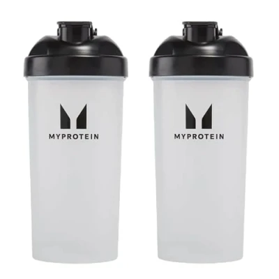 Immagine di Myprotein Confezione da 2 flaconi shaker 600 ml, senza BPA, ideali per miscelare frullati proteici, e integratori, design a prova di perdite