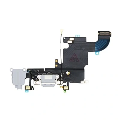 Immagine di OnlyTech Presa di Ricarica Dock connettore con Antenna Flex, Microfono, Audio Jack Cuffie e Compatible iPhone 6S Grigio Chiaro