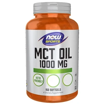 Immagine di Now Foods olio MCT, 1000mg, Trigliceridi a catena media da di cocco e palmisti, ad alto dosaggio, 150 Capsule morbide, Testato in Laboratorio, Senza soia, glutine, Non OGM