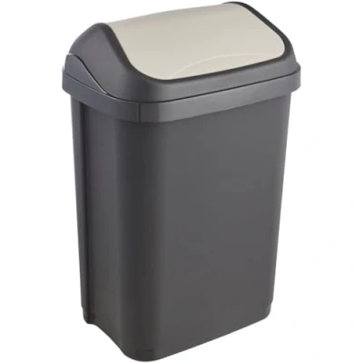Immagine di keeeper Pattumiera con Coperchio Basculante, 10 L, Swantje, Grigio Grafite