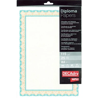 Immagine di APLI Linex Decadry A4 115 Gsm Certificato Paper Shell, Arancione Turchese, Confezione Da 25