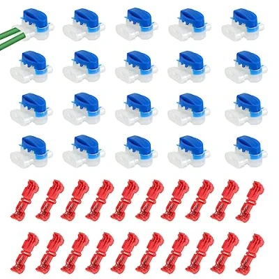 Immagine di Morsetti per Cavi Impermeabile Connettore, 20 Pezzi Cavo Connettore con Gel e 40 Terminale di Collegamento, Riempito Perimetrale dei Robot Tagliaerba