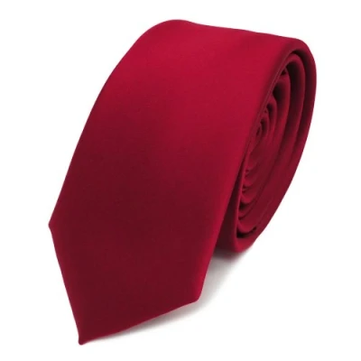 Immagine di TigerTie stretta raso cravatta rosso carminio uni