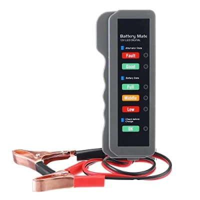 Immagine di Fasizi Tester per batteria da 12 V, rilevatore alternatore digitale, strumento diagnostico con spina accendisigari auto, 6 indicatori LED