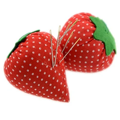 Immagine di Nuluxi Tessuto Puntaspilli Spilli Pin Cuscini Forma di Fragola Fai da Te Utensili per Cucire a Mano Anti Drop Needle Pacchetto Accessori Casa Forniture 2 PCS
