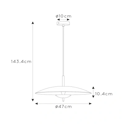 Immagine di Lucide Lampada a sospensione Vulcan LED, nero/oro, Ø 47 cm, dimmerabile