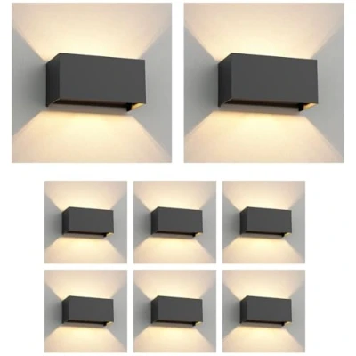 Immagine di ledscom.de 8 pz. applique CUBEL per esterni, IP65, up/downlight, antracite opaco, rettangolare, 2x G9 max. 10W