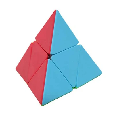 Immagine di OJIN MO FANG GE Pyraminx 2x2 cubo senza adesivo Piramide MoFangGe Triangolo puzzle tetraedro a quattro assi con treppiede (2x2 Stickerless)