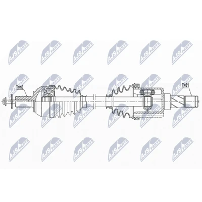 Immagine di NTY NPW VV 146 Albero motore / Semiasse Assale anteriore Sx 599 Cambio manuale a 6 marce VOLVO: V60 I, S60 II, V70 3