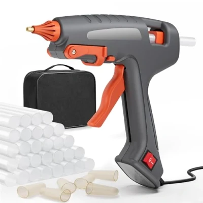 Immagine di Pistola Colla a Caldo, 200W Professionale, 60s Riscaldamento Rapido, On/Off, con 30pcs 11x150 mm Stick e Borsetta, Adatta per DIY, Uso Domestico