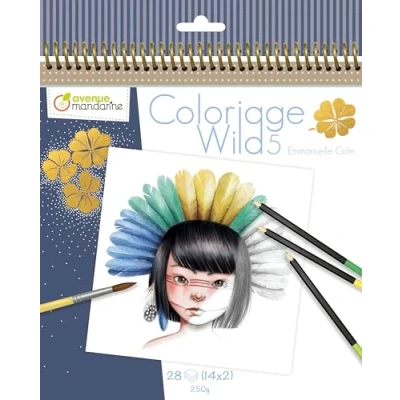 Immagine di Avenue Mandarine GY120C Quaderno da colorare Wild 5 Emmanuelle Colin 28 Pagine Carta Clairefontaine Certificata PEFC Per con matite, pennarelli o acquerello