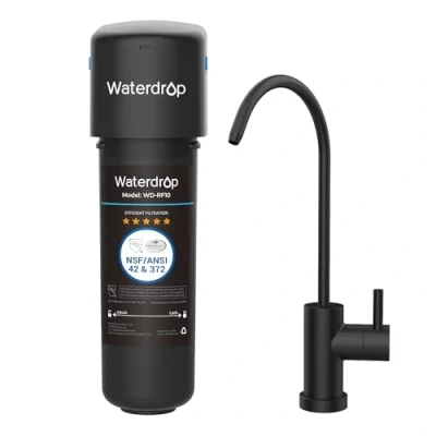 Immagine di Waterdrop 10UB Filtro dell&#039;Acqua Sistema Inferiore con Rubinetto Dedicato, NSF/ANSI 42 Certificato, 30.000 Litri ad Alto Contenuto di Cloro Capacità Riduzione del Cloro, Tecnologia USA