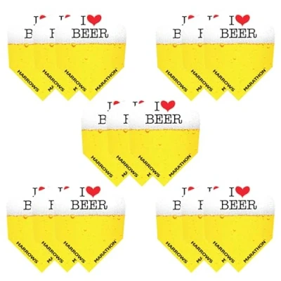 Immagine di Harrows alette per freccette da birra, 5 set di (15 in totale) I 100 micron alta qualità, extra forti, realizzate nel Regno Unito, accessori professionali