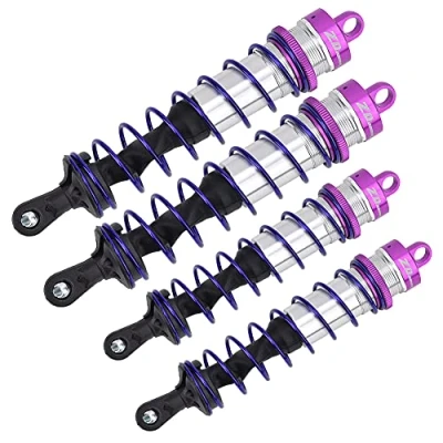 Immagine di Dilwe Ammortizzatore Posteriore Anteriore 2 Pezzi, Pressione Olio Metallo Auto 1/8 RC, Sospensione Regolabile per Sostituzione RC (Viola)