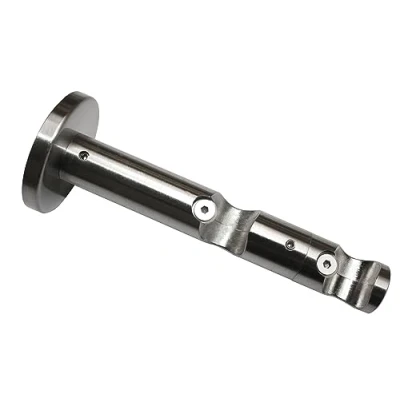 Immagine di Gardinia Supporto Combinato Doppio con Base bastoni per Tende, 2 binari, Aperto, incl. Materiale di Montaggio, Linea Memphis, Ø 16 mm, Metallo, Effetto Acciaio Inox, 7.5/5 cm