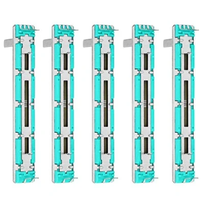 Immagine di Potenziometro a scorrimento, 5 pezzi 75mm Behringer mixer Fader B10K Doppio canale per scorrimento dritto