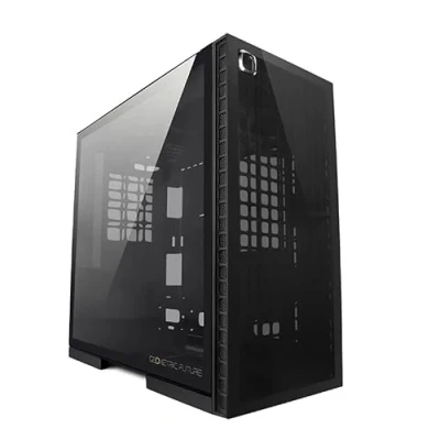 Immagine di Geometric Future M6 Cezanne Mid Tower, alloggiamento per PC, design del canale d&#039;aria verticale, supporto E ATX da 12&quot; x 11&quot;, 360, verticale GPU, colore nero, GEO CEB