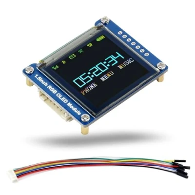 Immagine di LUCKFOX 1.5 inch 65K Color OLED Display Module, 128(H) RGB x 128(V) Resolution Screen, 3.3V/5V, Support 3/4 Wire SPI Interface Communication, Compatible with Raspberry Pi/STM32, etc