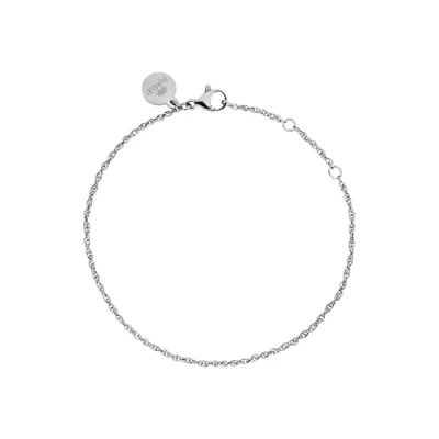 Immagine di Purelei® bracciale Brave (argento), cinturino in filigrana impermeabile da donna, semplice Acciaio inox, regalo per donne, lunghezza regolabile 16 19 cm, inossidabile