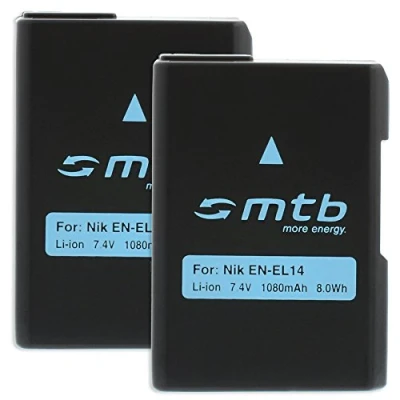 Immagine di 2x Batteria EN EL14 per Nikon Df D3100 D3200 D5100 D5200 D5300 P7000 P7100 P7700 P7800