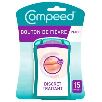 Immagine di Compeed Confezione da 15 toppe a bottone di febbre discrete/trattante, 1,5 x cm