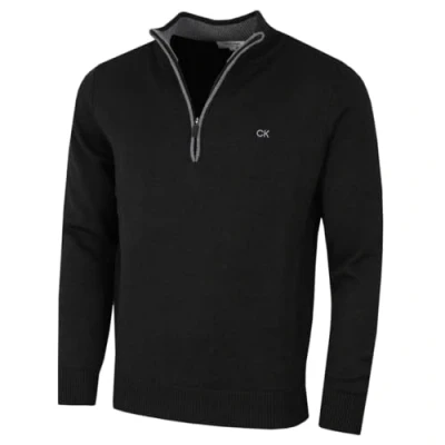 Immagine di Calvin Klein Maglione da uomo 2024 in cotone lavorato a maglia con mezza zip, Grafite Marl, S