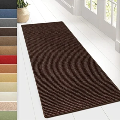 Immagine di Floordirekt tappeto in sisal Sylt, o passatoia sisal, prodotto di alta qualità, disponibile diversi colori e dimensioni, durevole resistente (66 x 200 cm, marrone scuro)