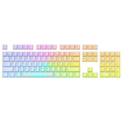 Immagine di Glorious Gaming 115 Polychroma RGB Keycaps Traslucidi per illuminazione estrema, profilo Cherry, policarbonato super duraturo, caratteri originali, acustica piena, layout americano