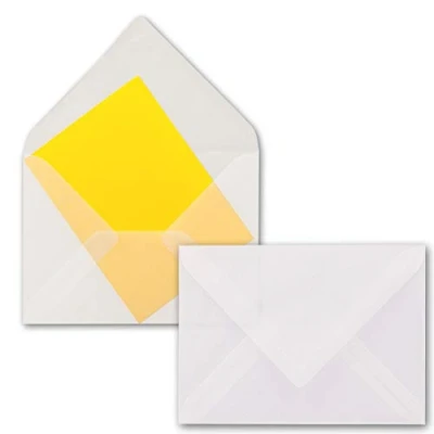 Immagine di Neuser Buste da lettera DIN B6, bianco trasparente, 125 x 176 mm, con lembo a punta adesivo 50 pezzi Bianco/Trasparente